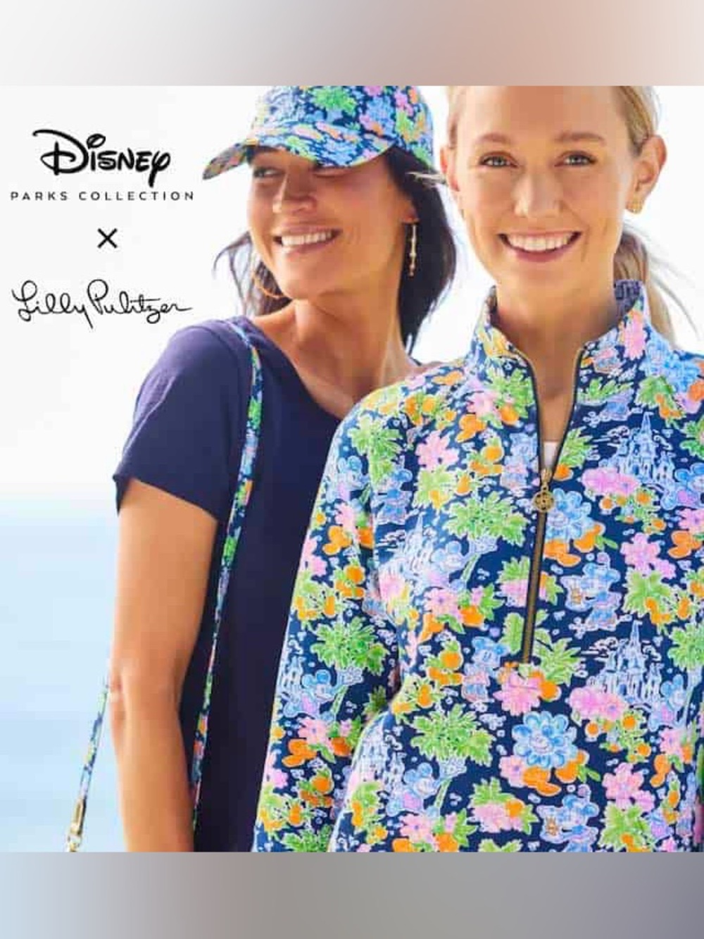 NWT Lilly Pulitzer x Disney Parks | Leona Zip-Up | Aegean Navy | M